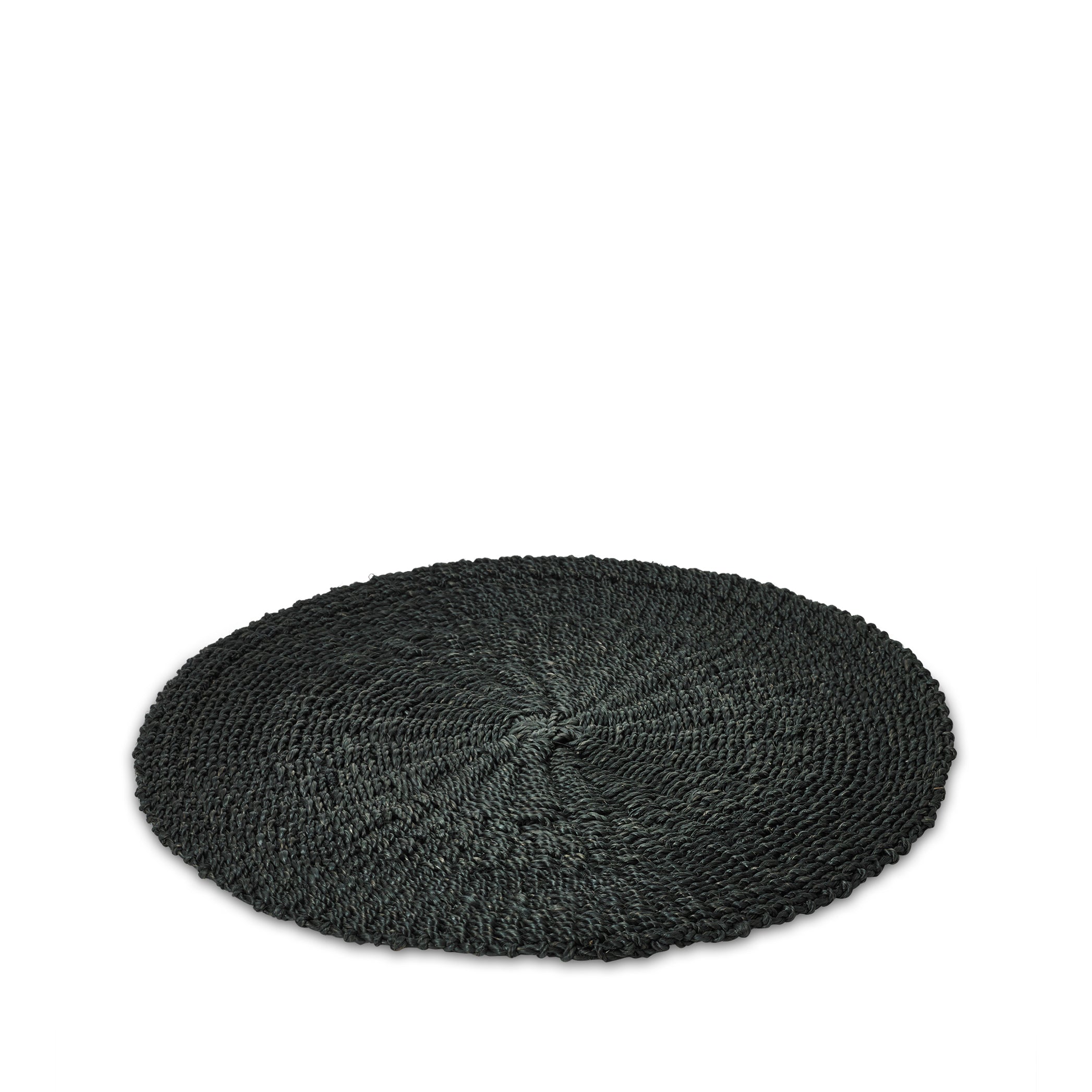 Abaca Woven Round Placemat in Black