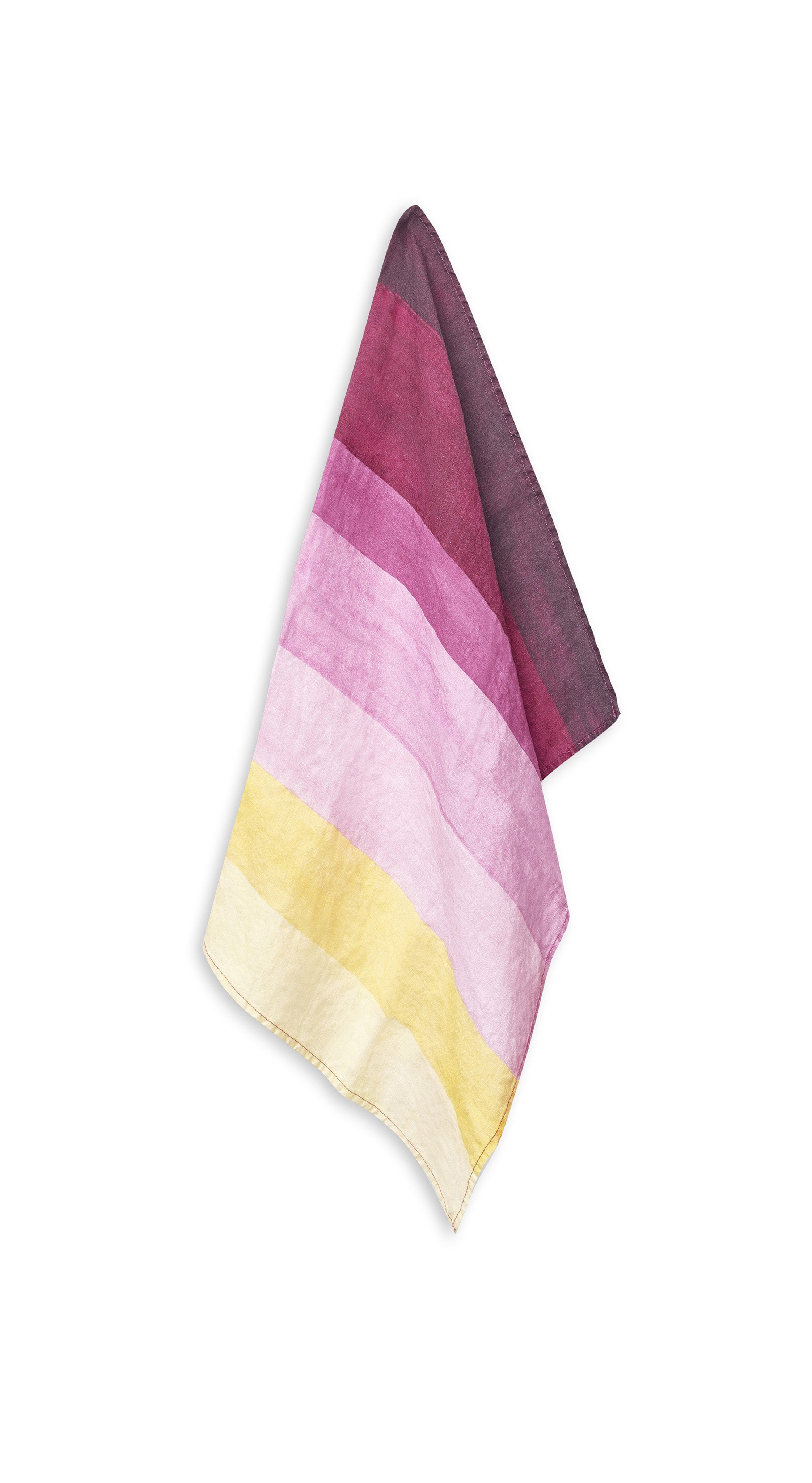 'Shades of Pink' Linen Napkin in Pink & Yellow, 50x50cm