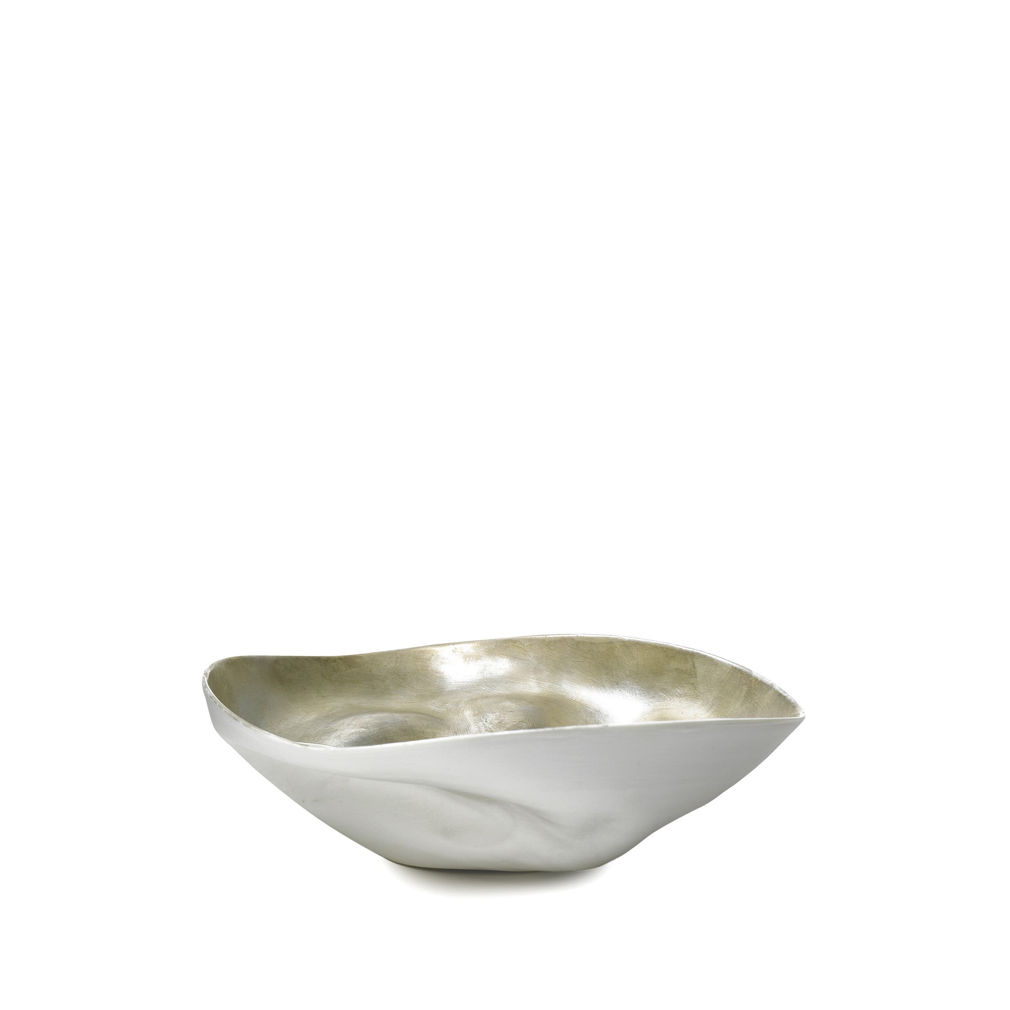 Porcelain Shell Bowl in Matte Silver, 18cm