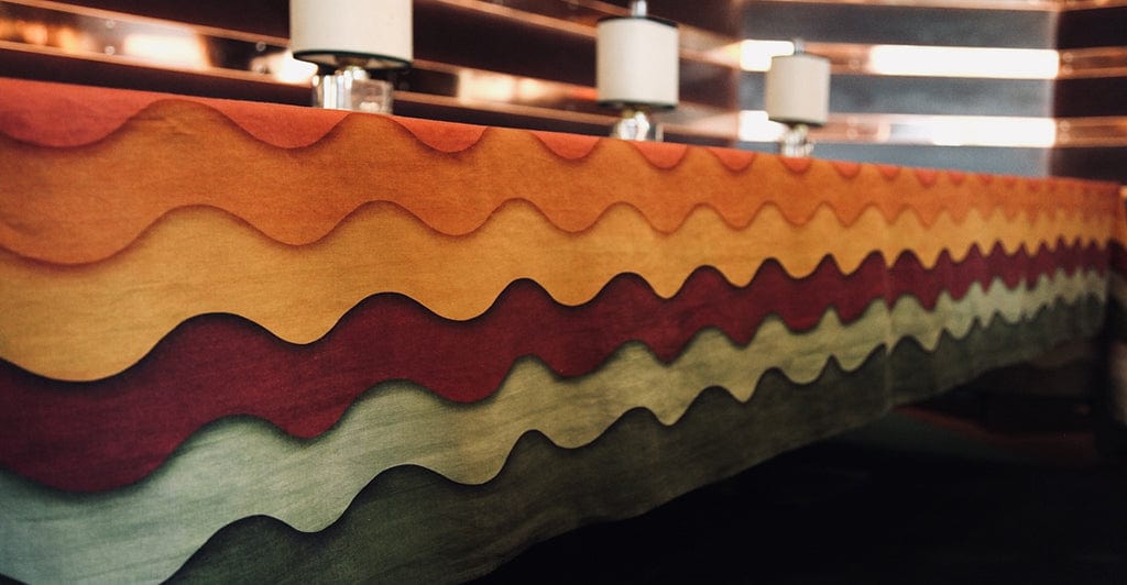 Sunset Rainbow Linen Tablecloth in Multicolours