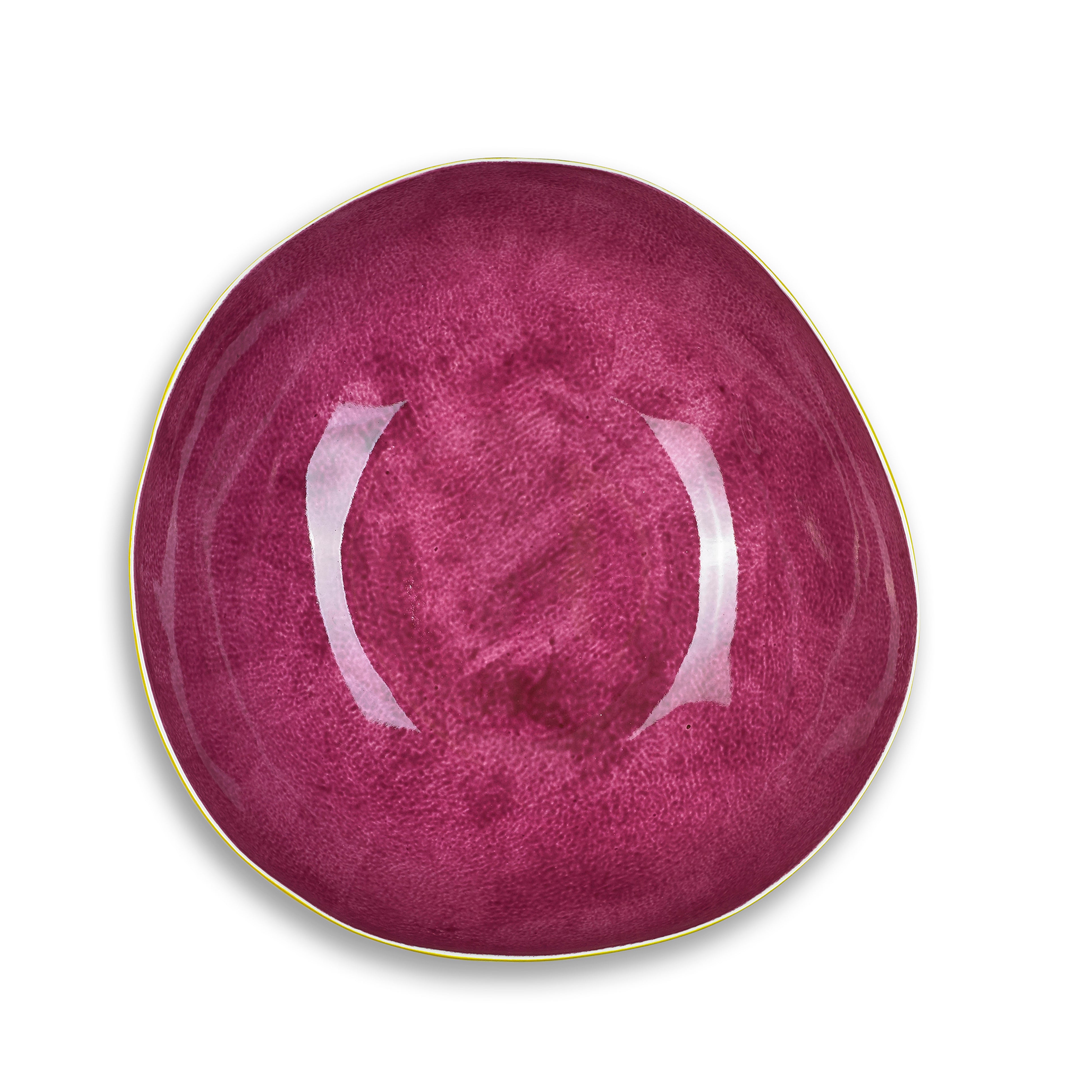 Summerill & Bishop Handmade 30cm Porcelain Medium Salad Bowl in Two Tone Pink and Yellow