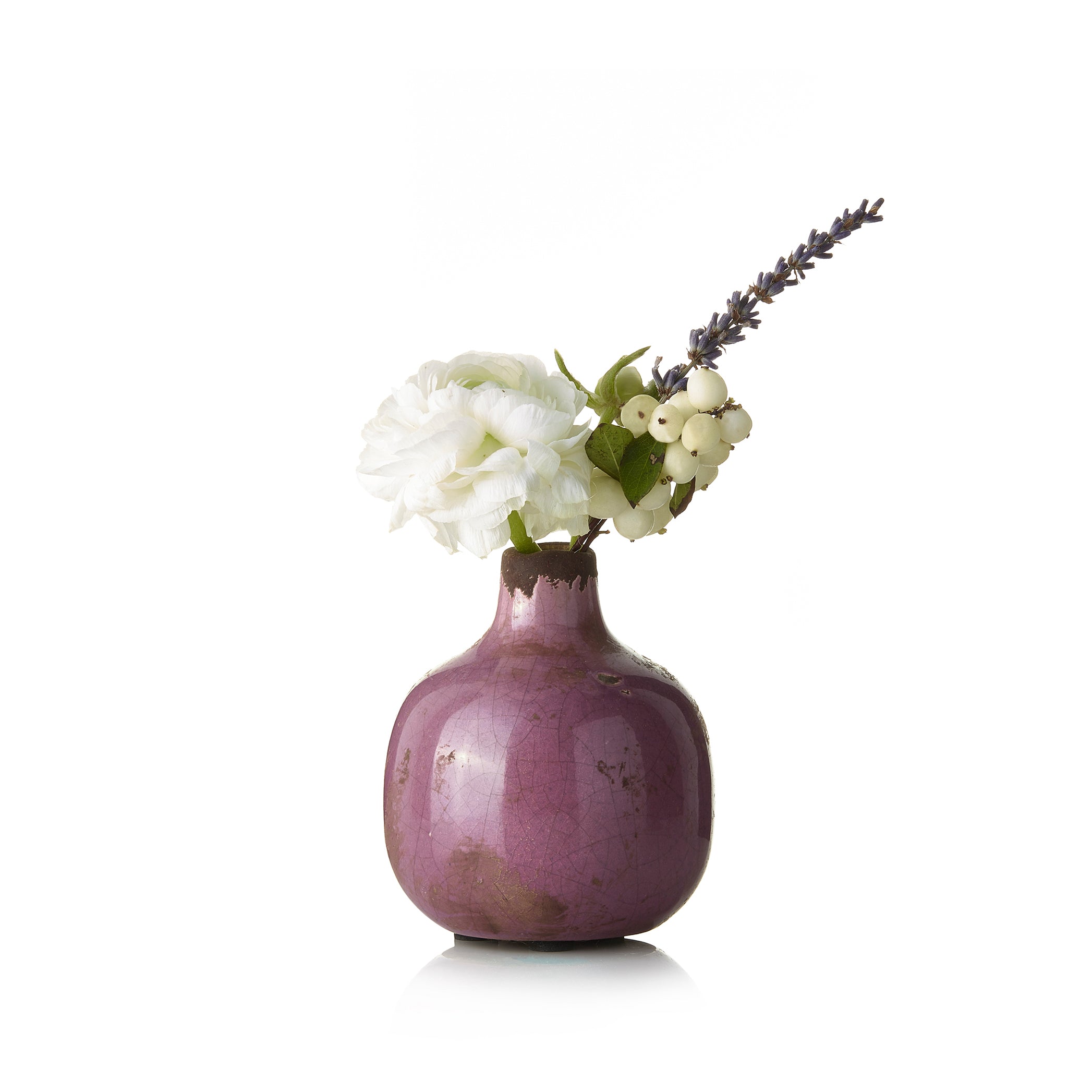 Ceramic Crackled Vase in Pink