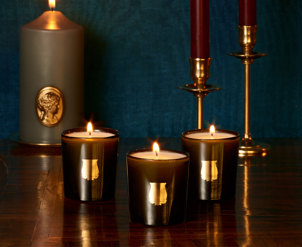 Set of Six Madeleine Candles in Stone, 20cm