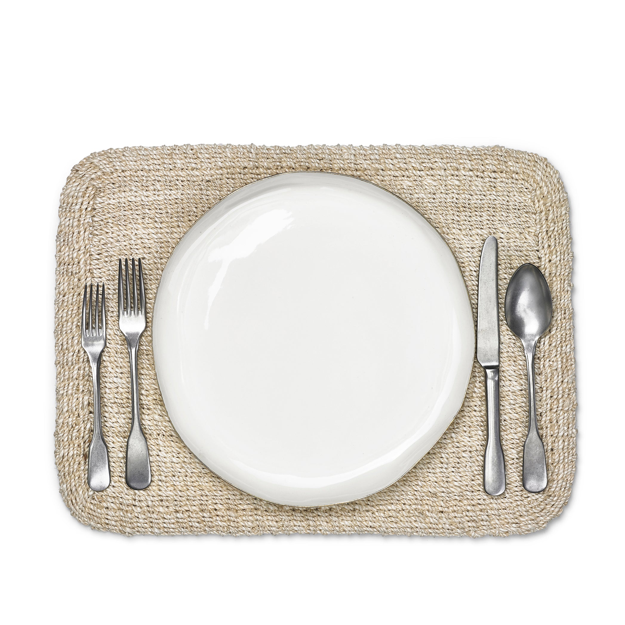 Abaca Woven Rectangular Placemat in Cream