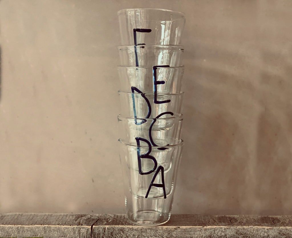 Handblown Glass Letter Tumbler