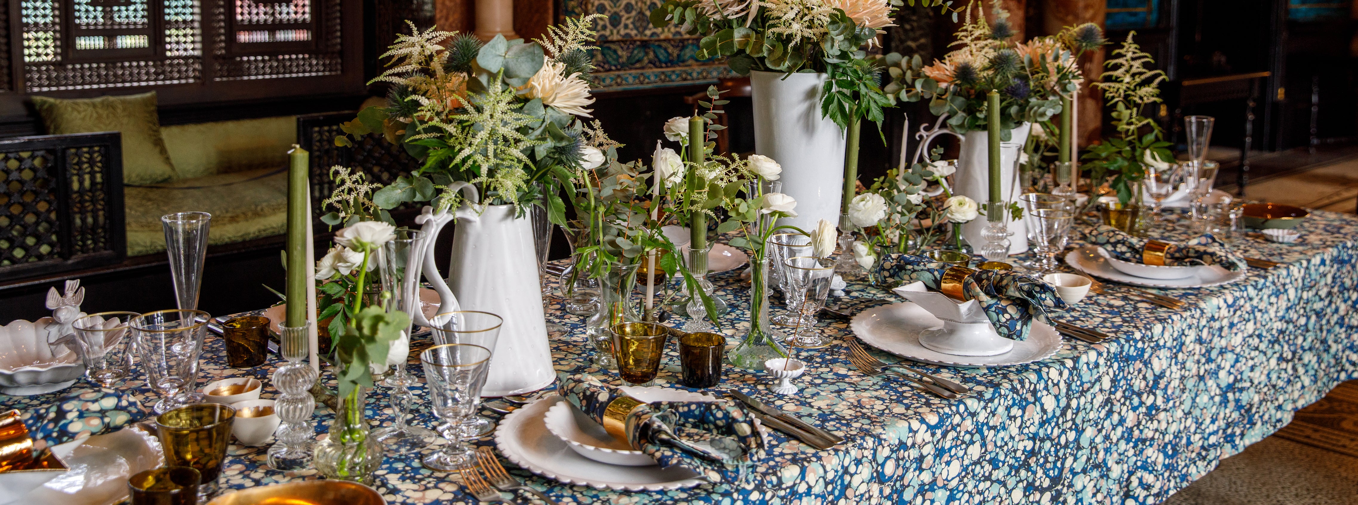 MatchesFashion Blue 'Marble' Tablescape