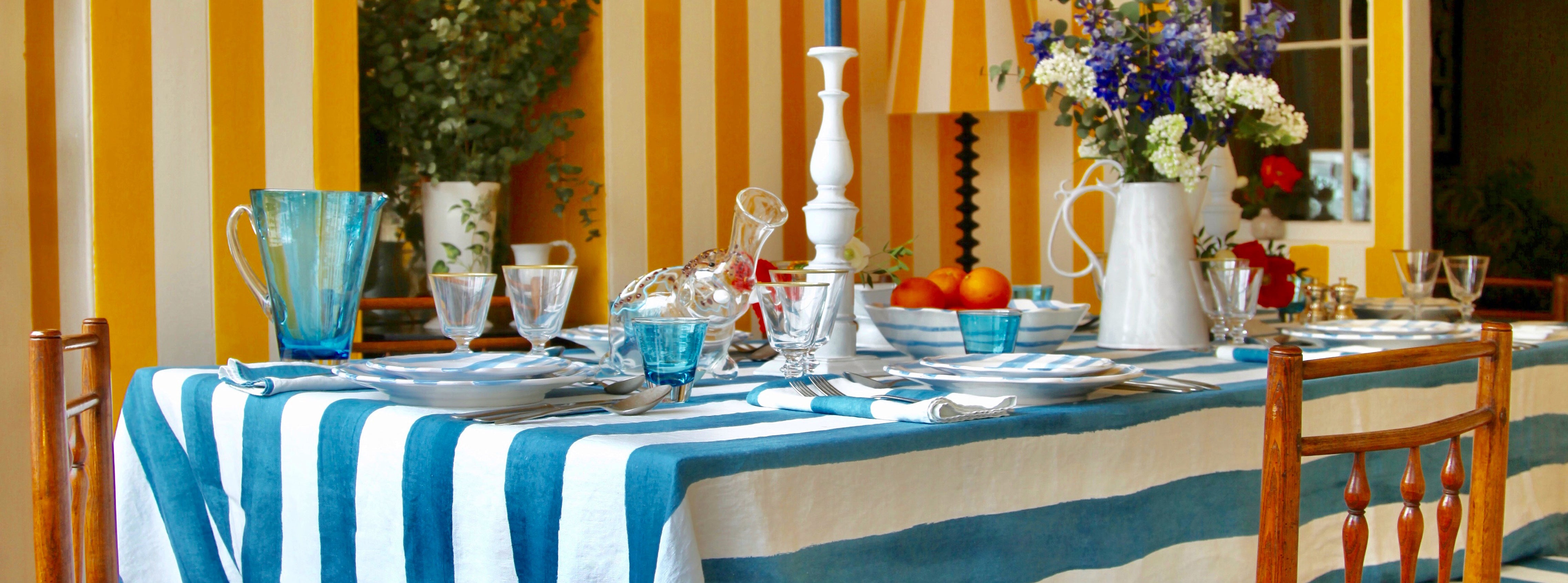 Blue 'Stripe' Tablescape