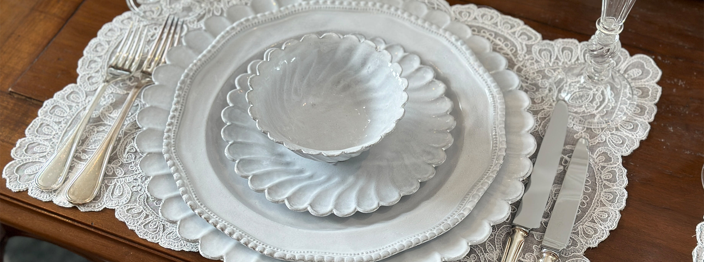Delicate Lace Table Setting