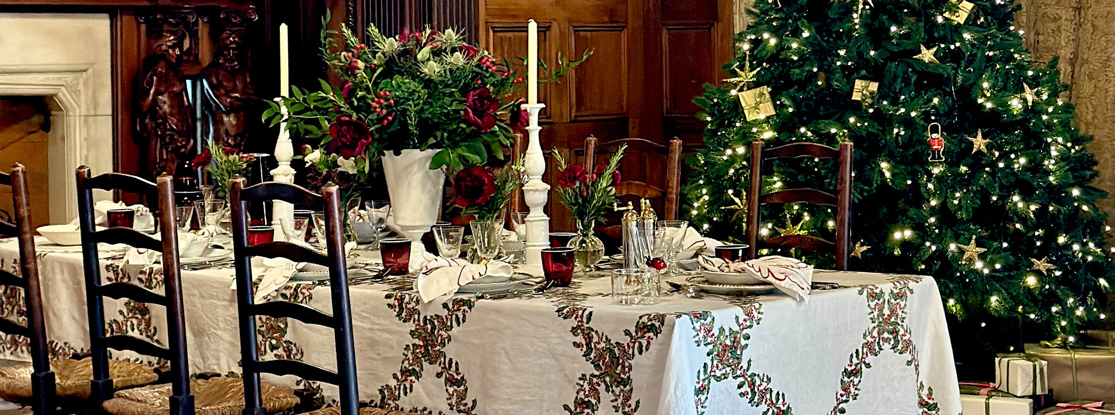 A Holly Christmas Tablescape