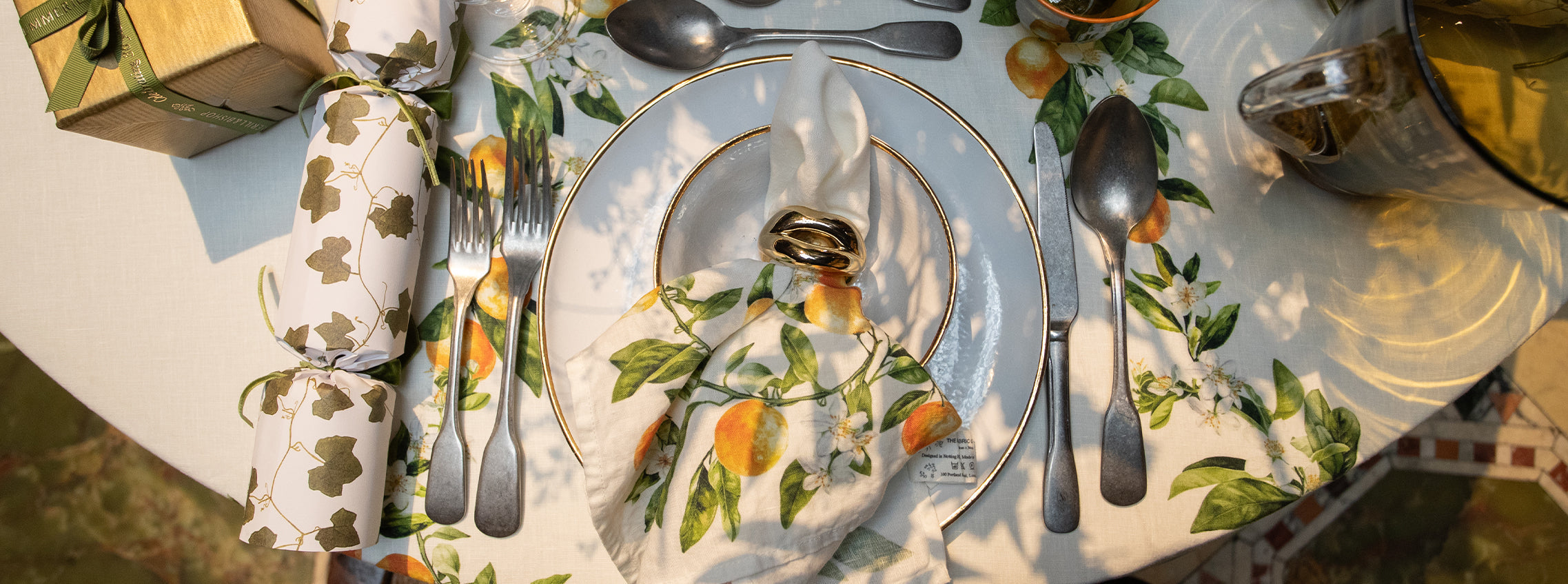 L’Orangerie Round: A Fireside Christmas Tablescape