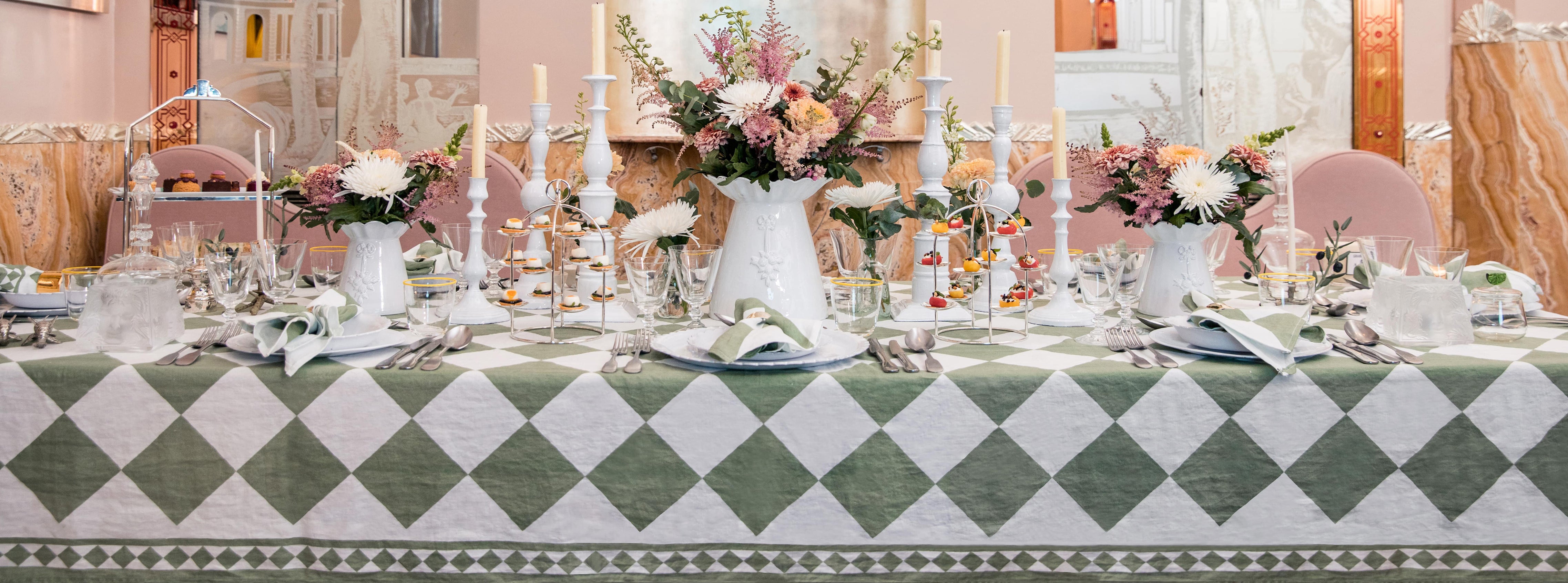 'Green Check' Tablescape - Summerill & Bishop x Claridge's