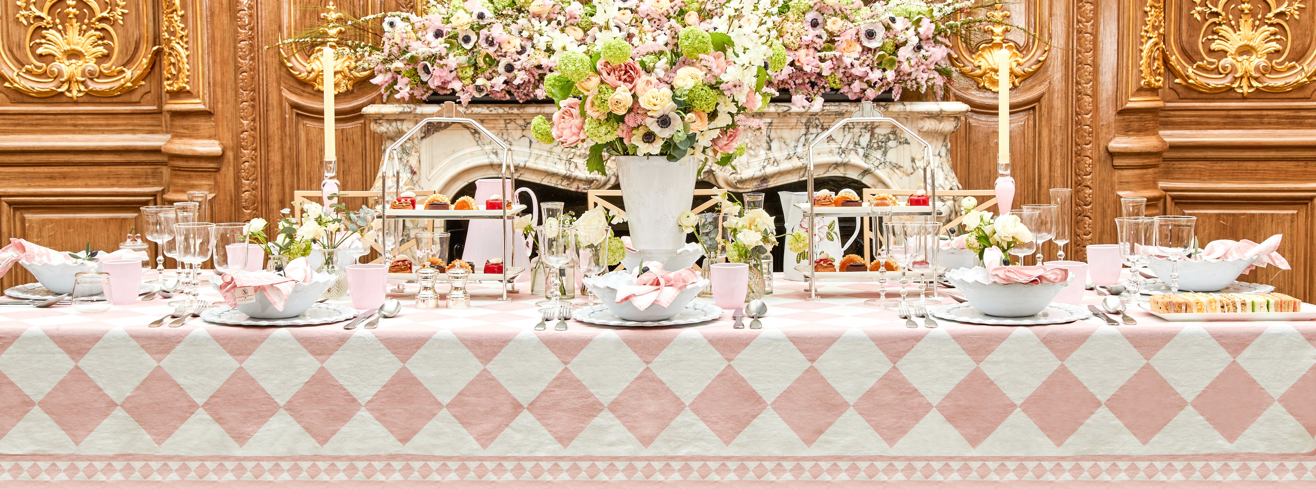 "Pink Check" Summerill & Bishop x Claridge's Tablescape