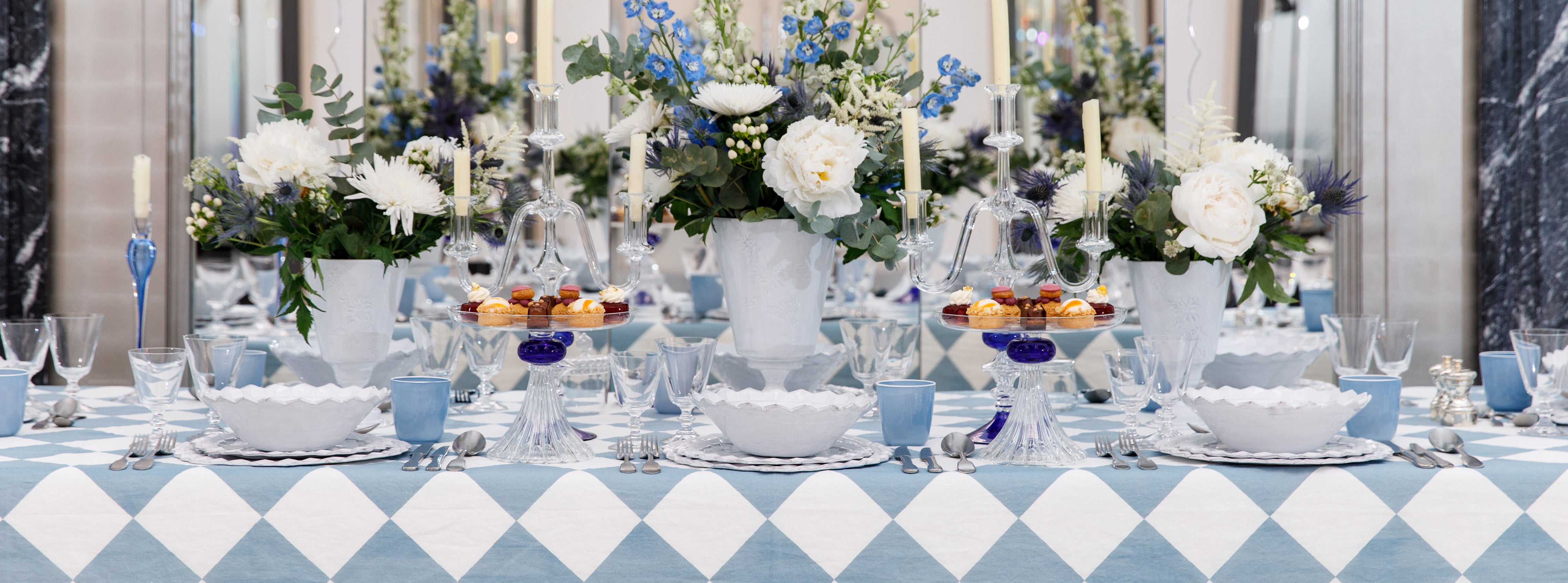'Blue Check' Tablescape - Summerill & Bishop X Claridge's