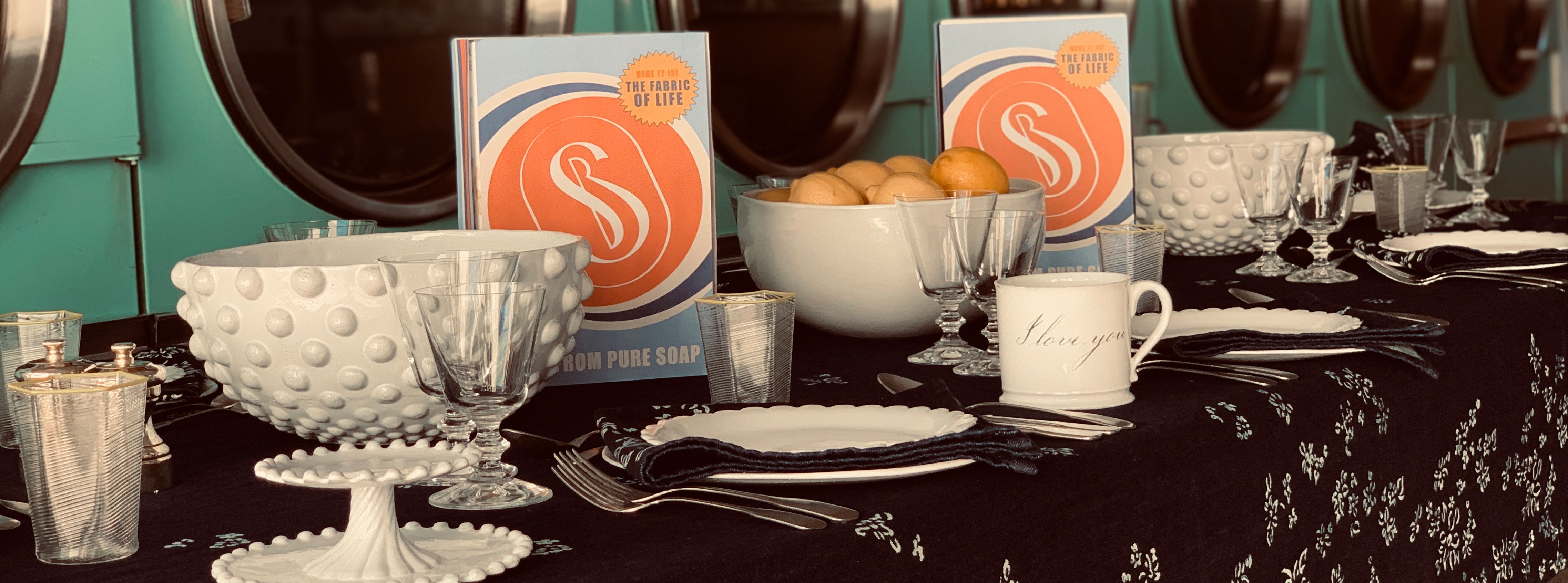 Deep Blue Denim Tablescape