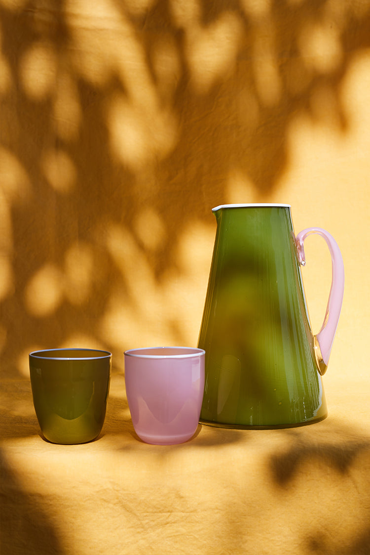 Handblown Bumba Glass Tumbler in Rose Pink, 30cl