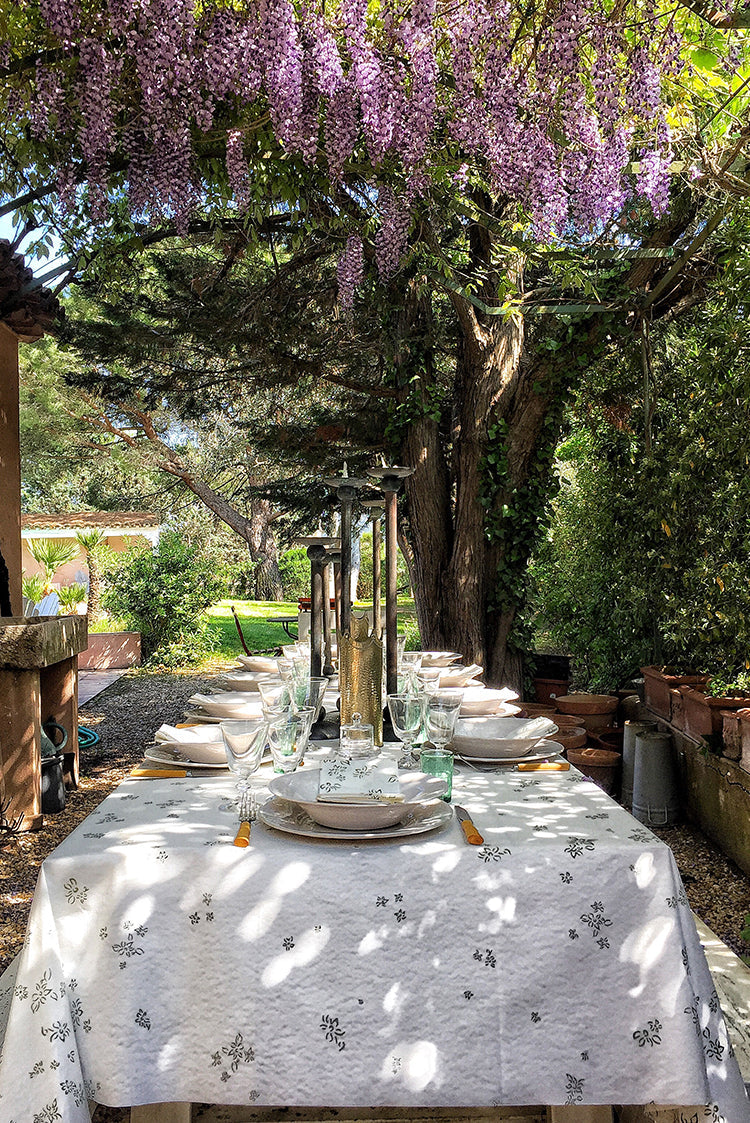 Summerill & Bishop Falling Flower Paper Tablecloth in Avocado Green