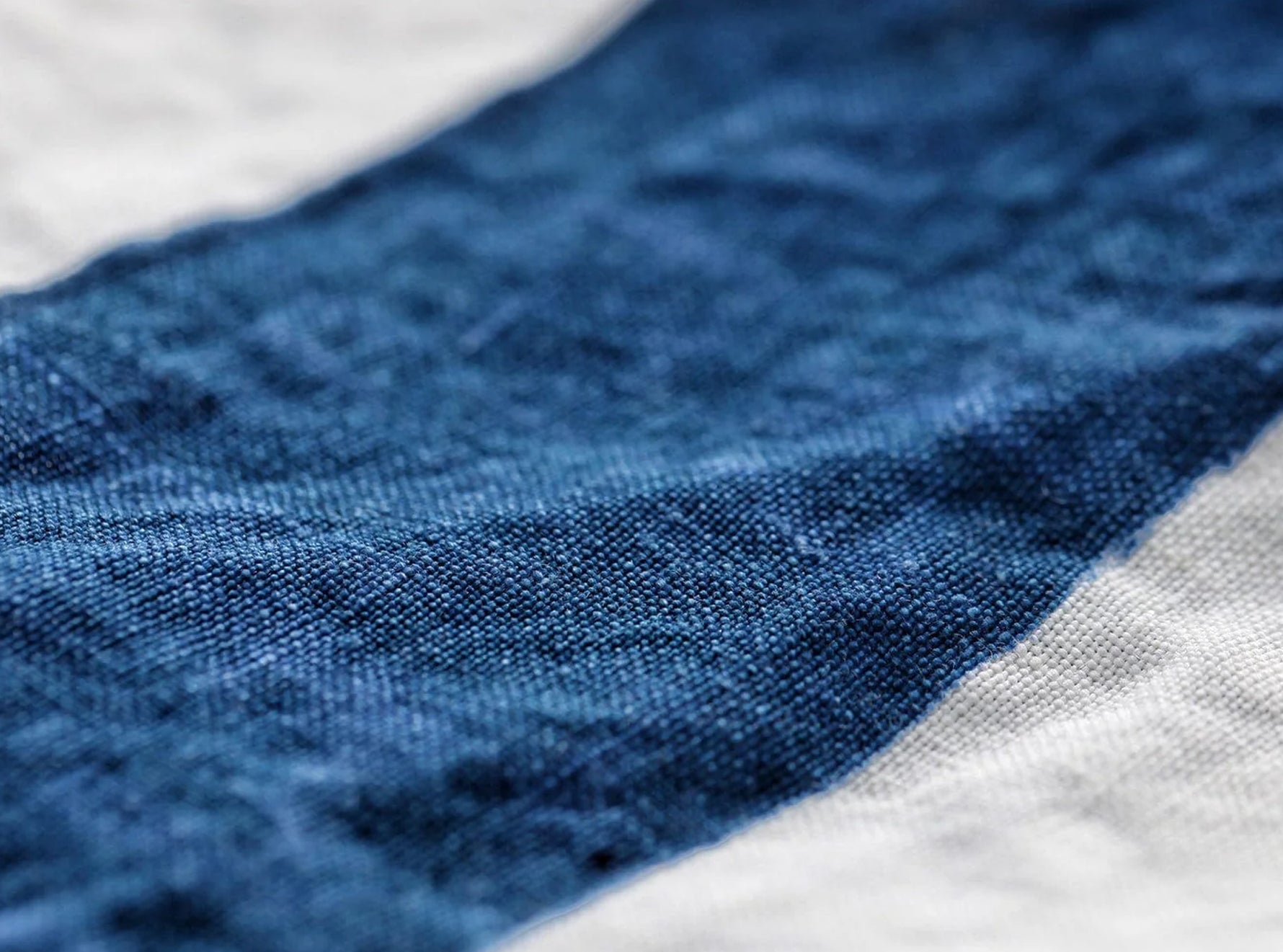 'Cornice' Linen Napkin in Midnight Blue, 50x50cm