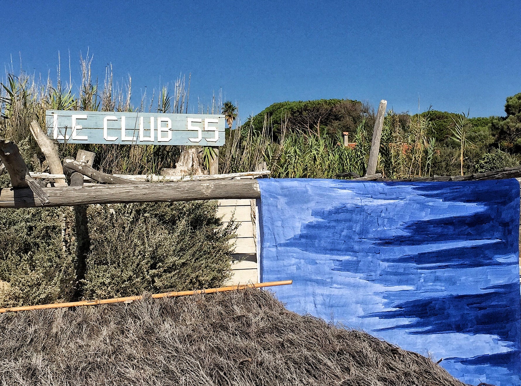 "A Sea Of Blues" Summerill & Bishop x Le Club 55 Linen Tablecloth