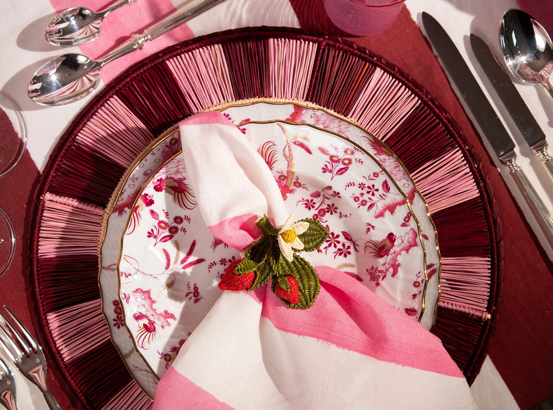 Handwoven Strawberries Napkin Ring