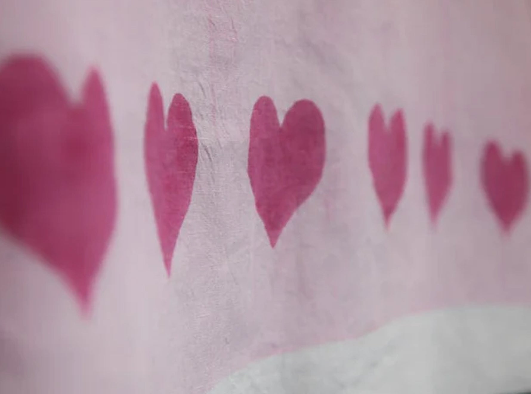 Summerill & Bishop x Lisou Heart Linen Tablecloth in Petal Pink and Forest Green