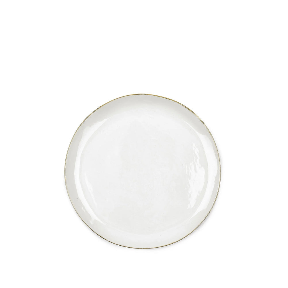 Handmade Ceramic Charger Plate with Gold Rim, 31cm