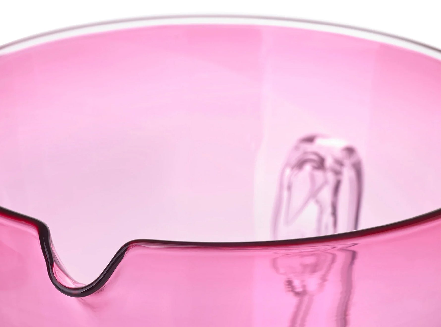 Handblown Glass 'Clair' Jug in Fuchsia Pink, 23cm