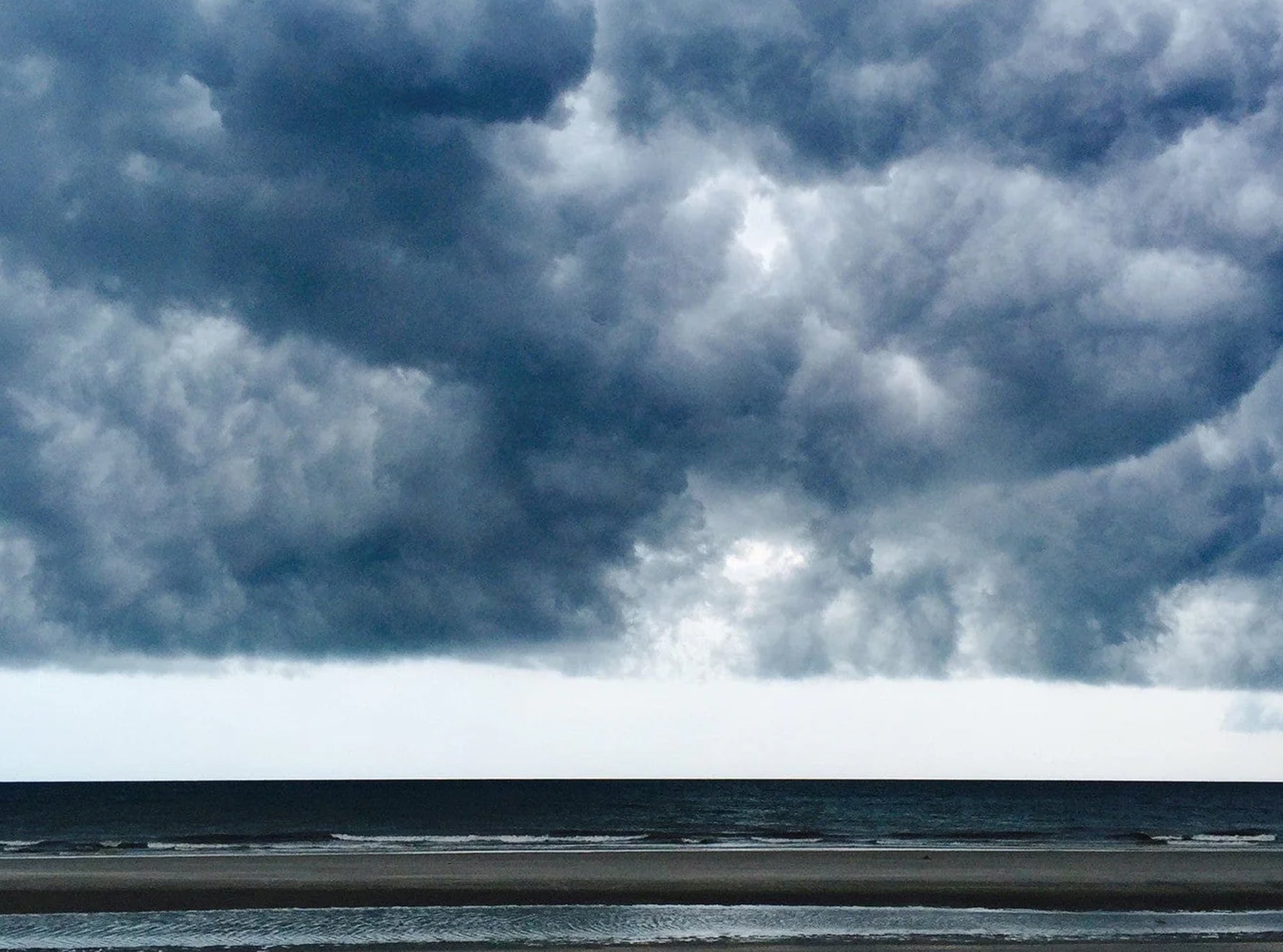 'Storm' Word Linen Tablecloth in Pale Powder Blue