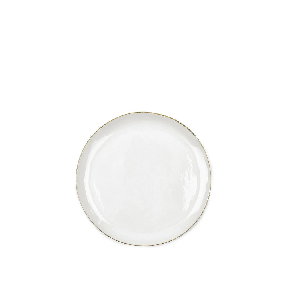 'Handmade Ceramic Side Plate with Gold Rim, 20cm