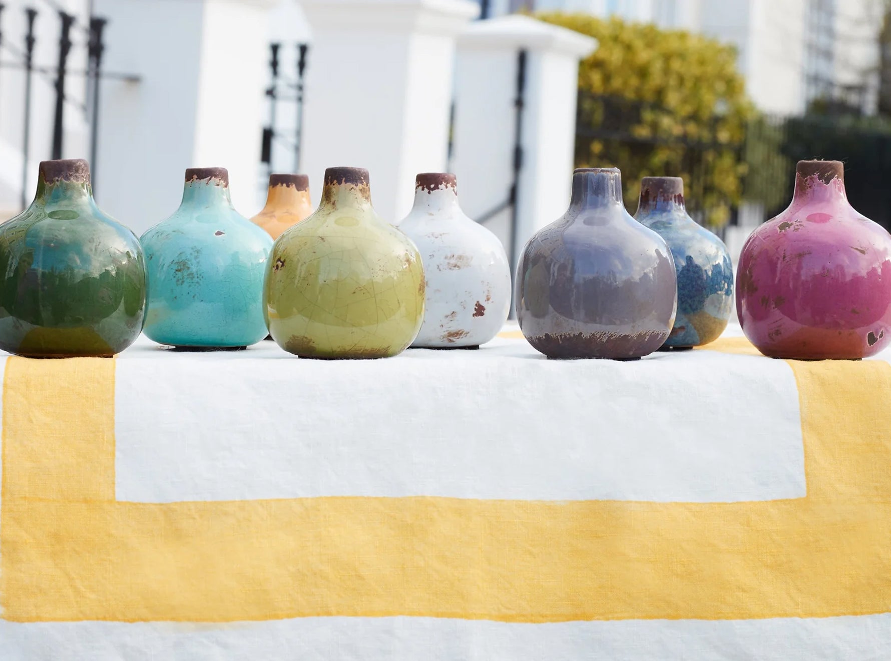 Ceramic Crackled Vase in White