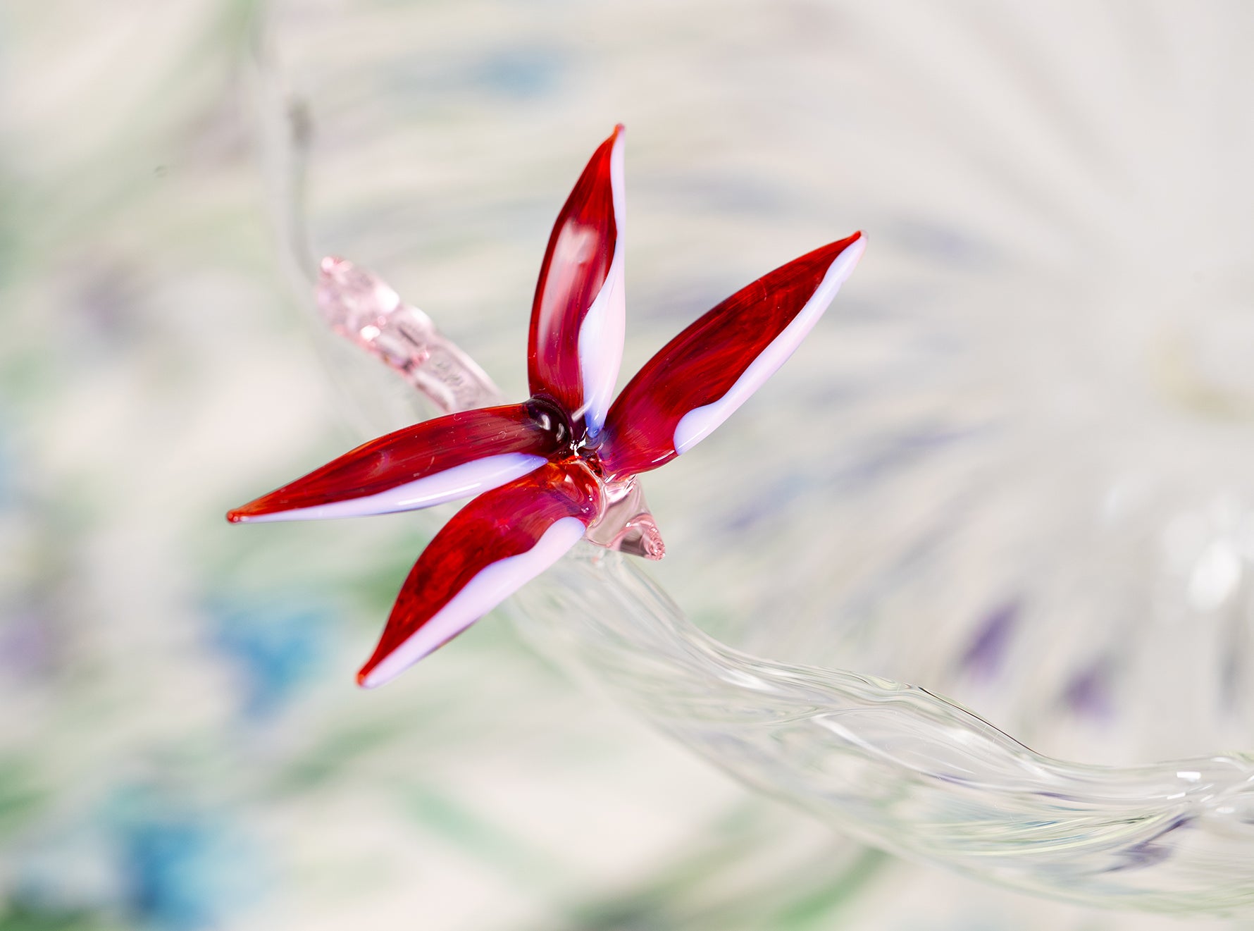 S&B Exclusive Handblown Glass Dragonfly Napkin Ring in Pink