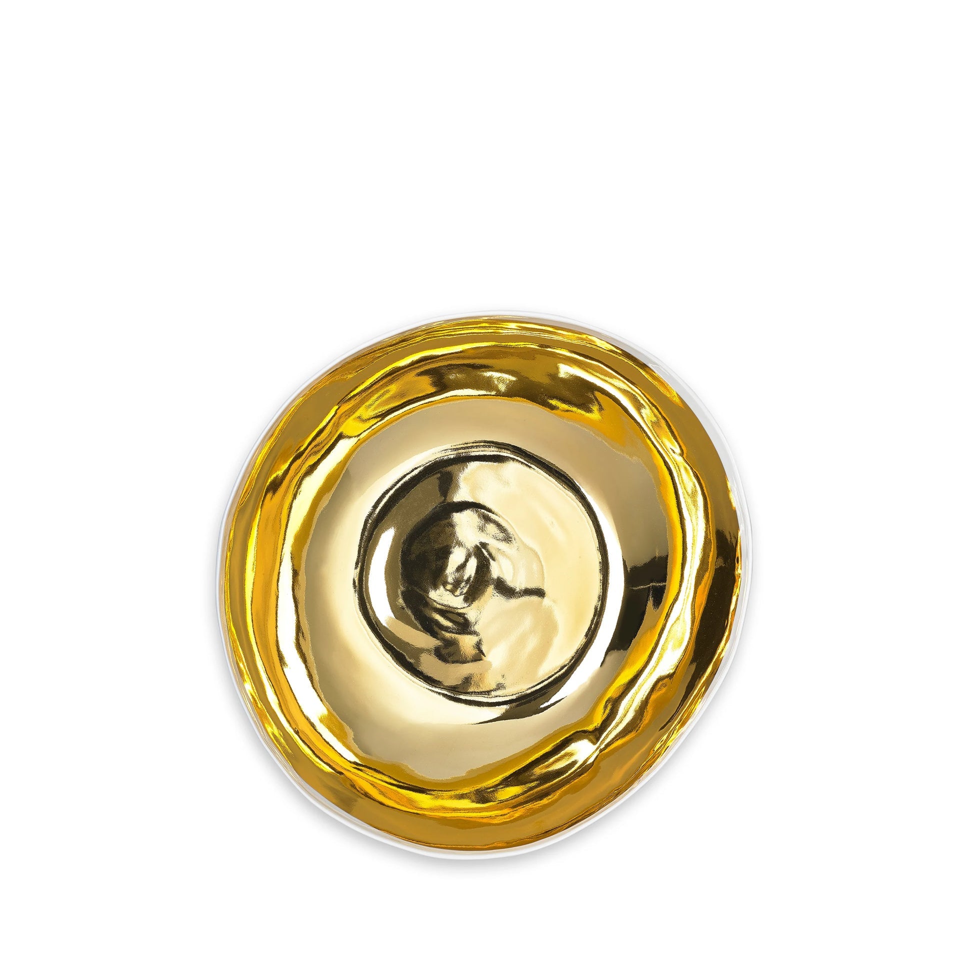 Handmade Medium Salad Bowl with Gold Glaze, 30cm