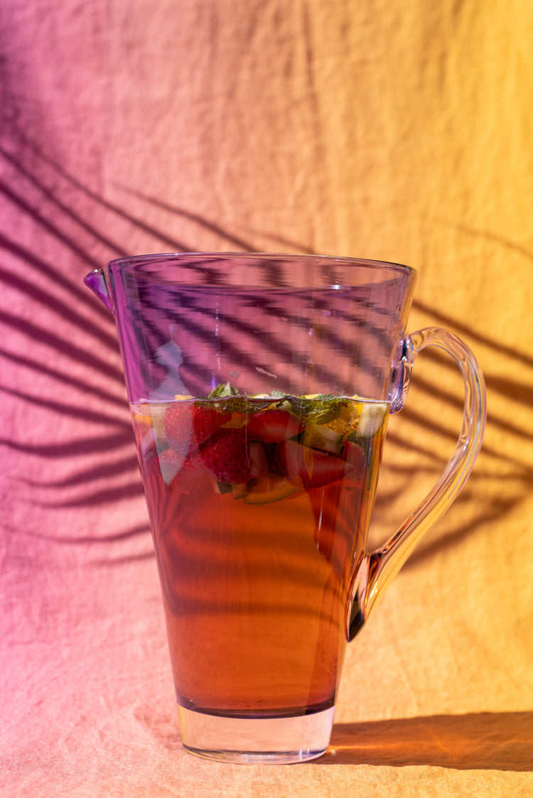 Handblown Glass 'Clair' Jug in Grape Purple, 23cm