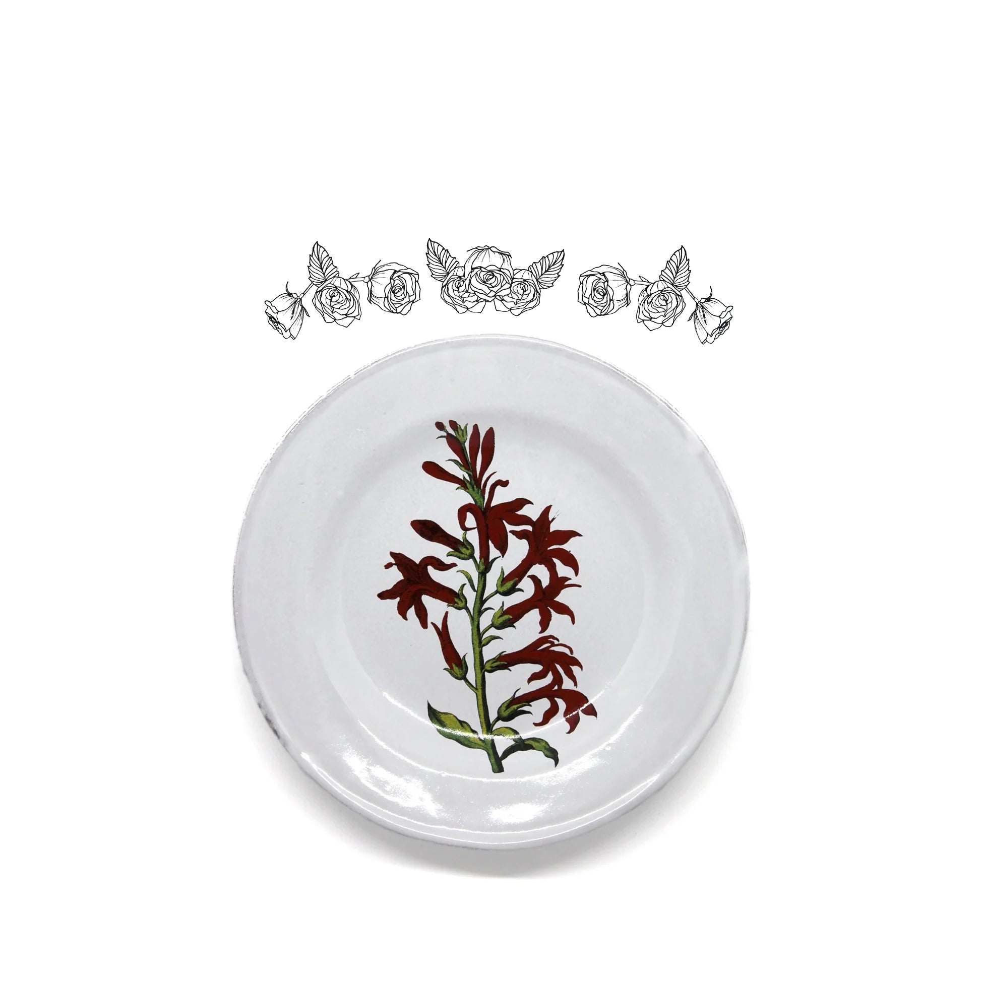 Cardinal Flower Plate by Astier de Villatte, 22cm