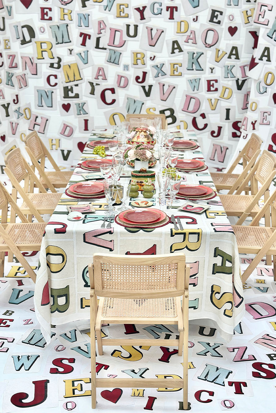 Summerill & Bishop x John Derian 'Alphabet' Linen Tablecloth