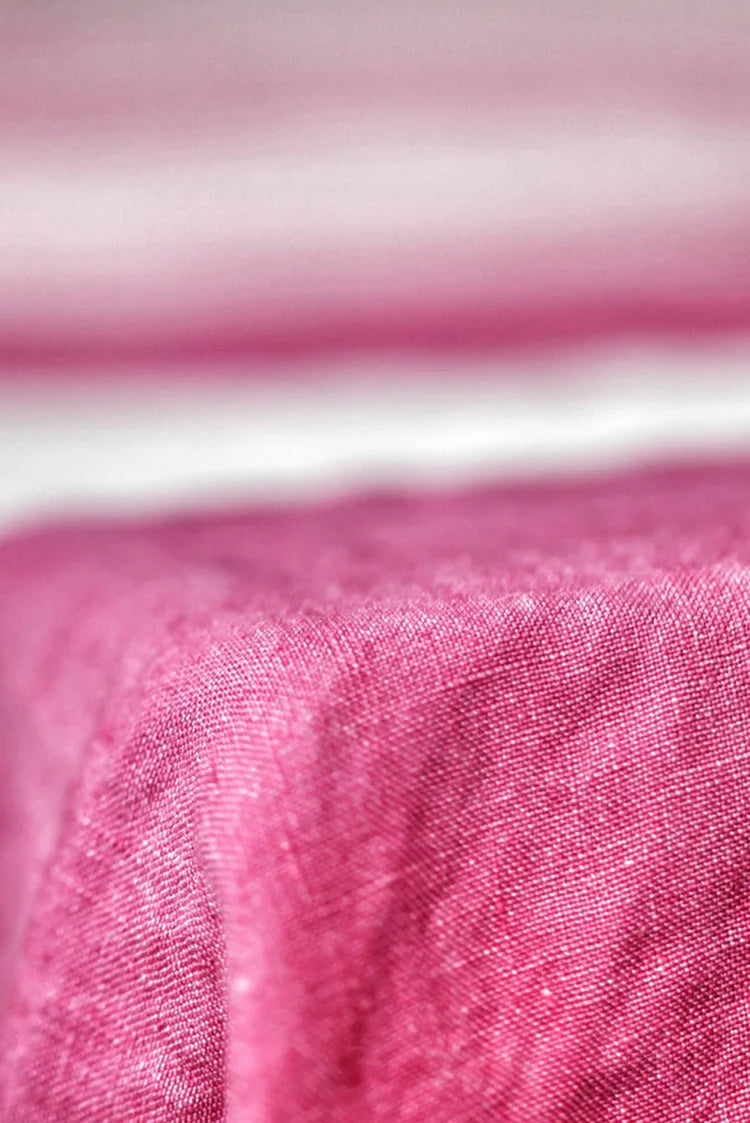 'Happy' Word Linen Tablecloth in Fuchsia Pink