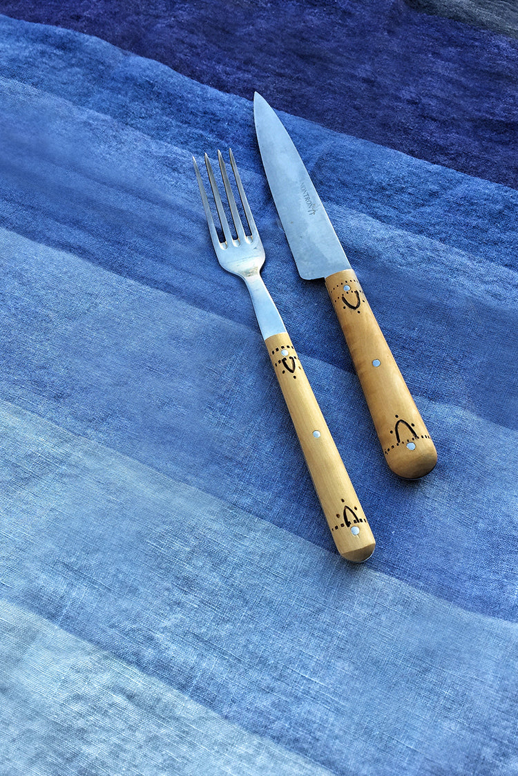 'Shades of Blue' Linen Napkin in Blue, 50x50cm