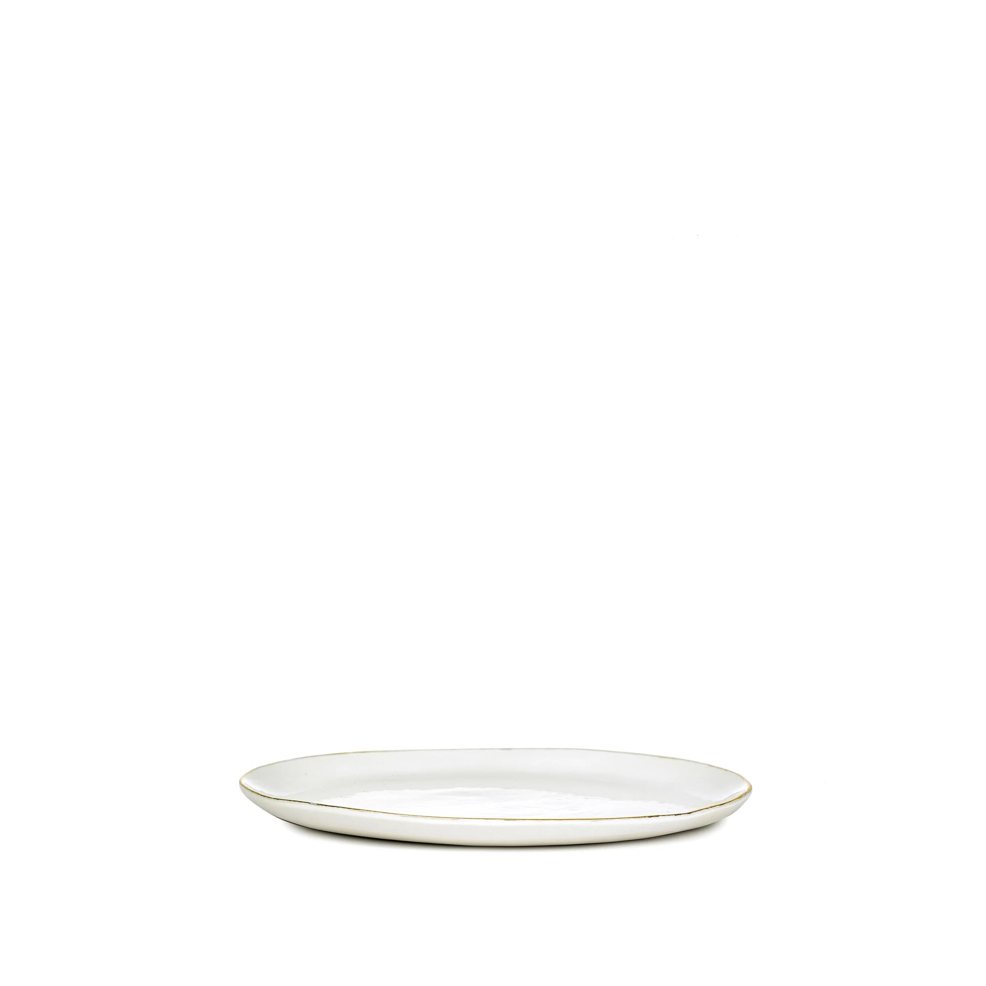 'Handmade Ceramic Side Plate with Gold Rim, 20cm