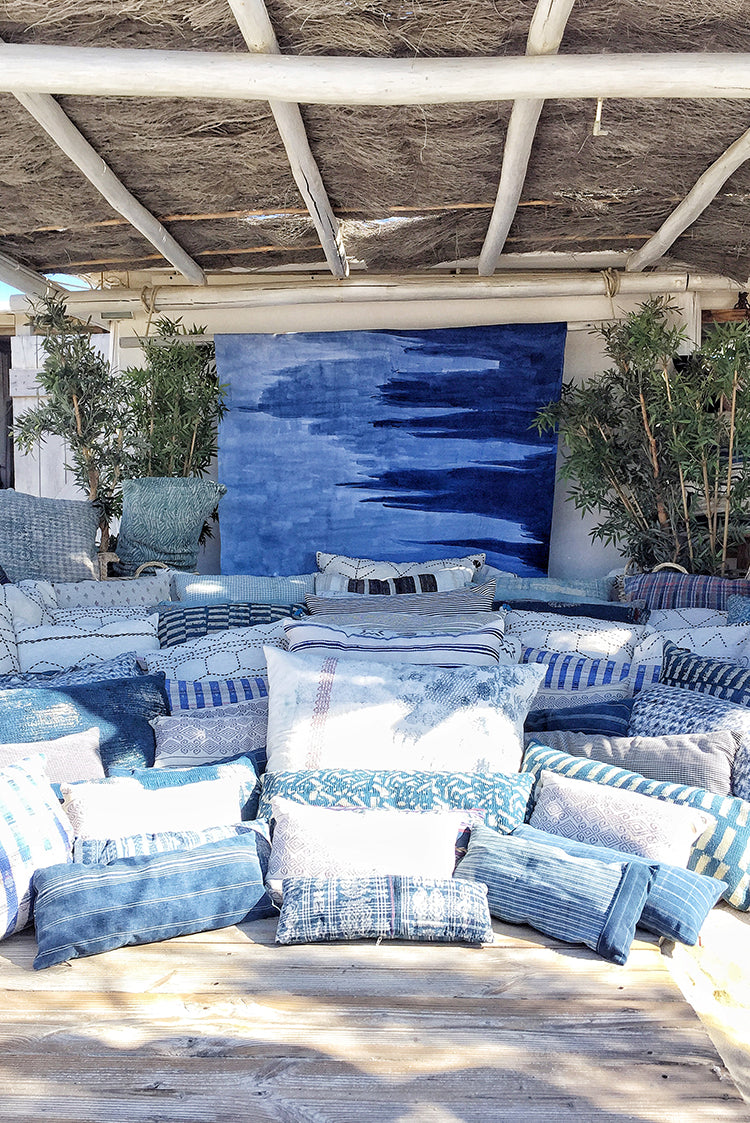 "A Sea Of Blues" Summerill & Bishop x Le Club 55 Linen Tablecloth