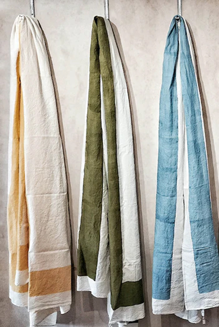 'Cornice' Linen Tablecloth in Lemon Yellow