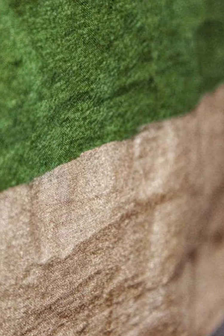 'Gold Edge' Linen Tablecloth in Avocado Green