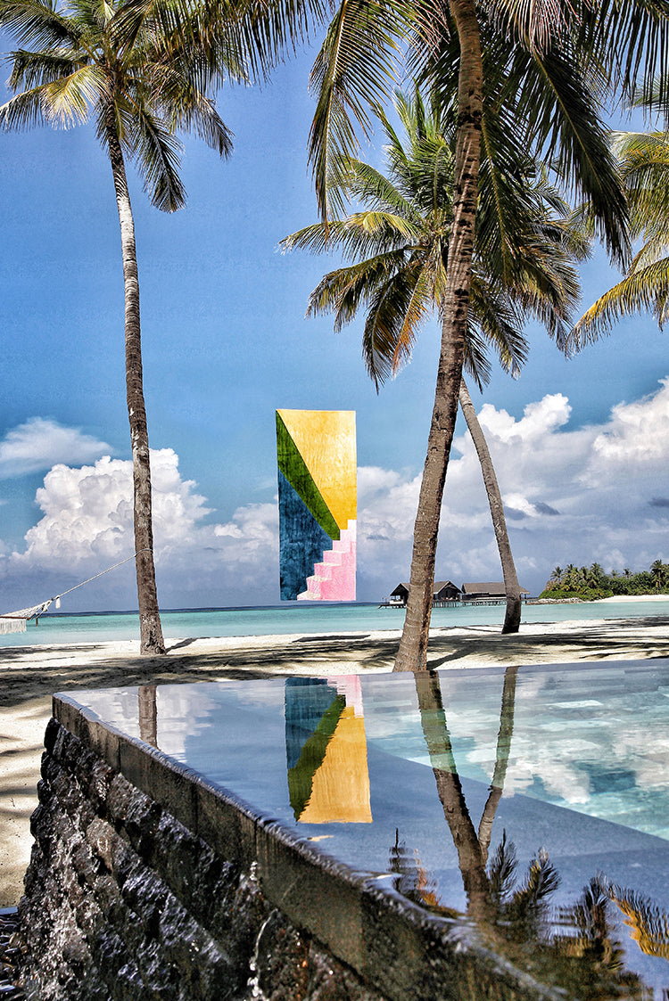 "Rays" Block Colour Linen Tablecloth in Multicolours