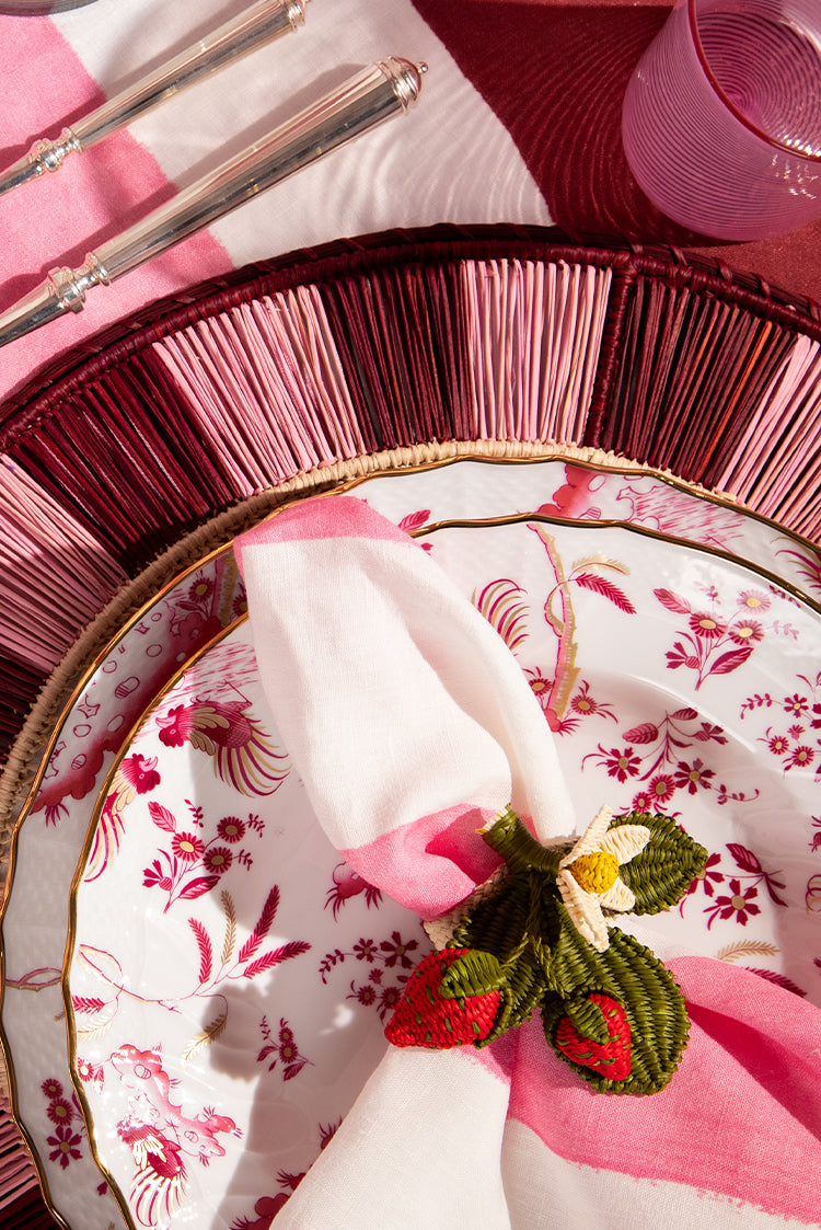 Handwoven Strawberries Napkin Ring