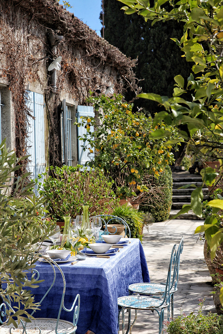 'Shades of Blue' Linen Napkin in Blue, 50x50cm