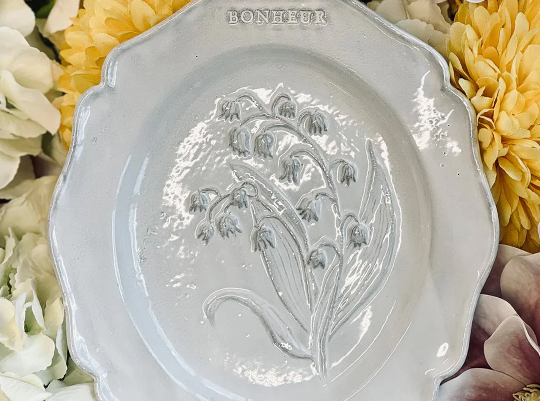 Lily of the Valley Dessert Plate by Astier de Villatte, 23cm