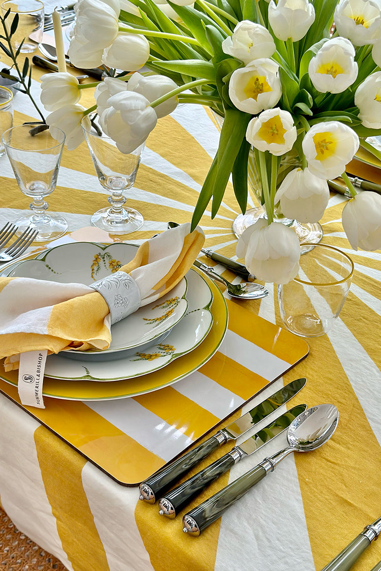 Le Cirque Linen Tablecloth in Yellow