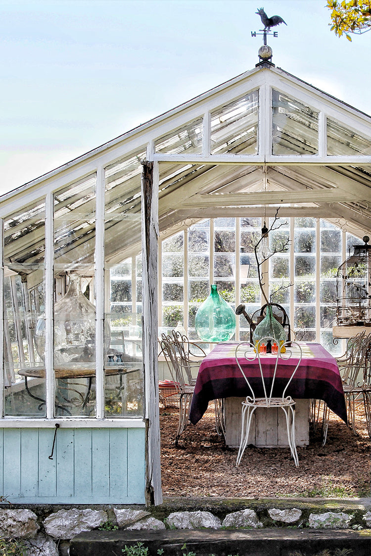 'Shades of Pink' Linen Napkin in Pink & Yellow, 50x50cm