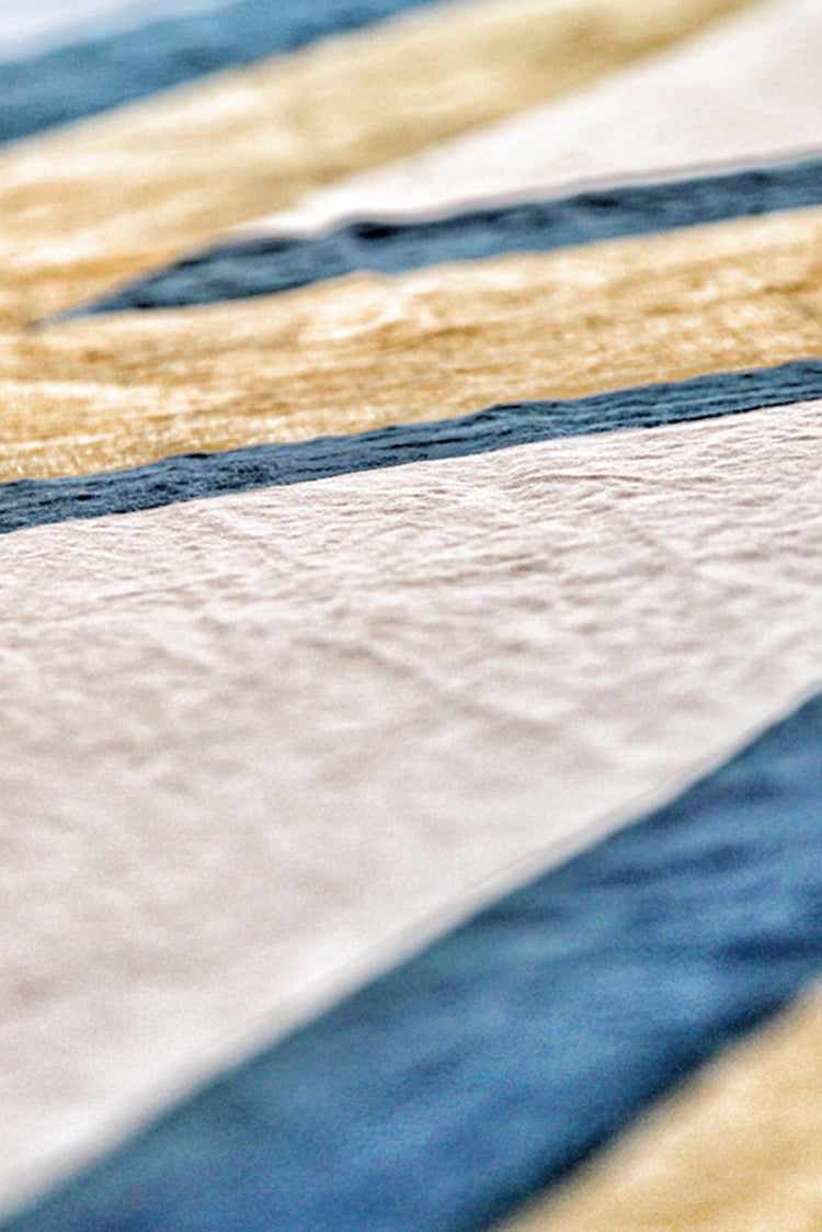 Bolt Linen Tablecloth in Blue and Gold