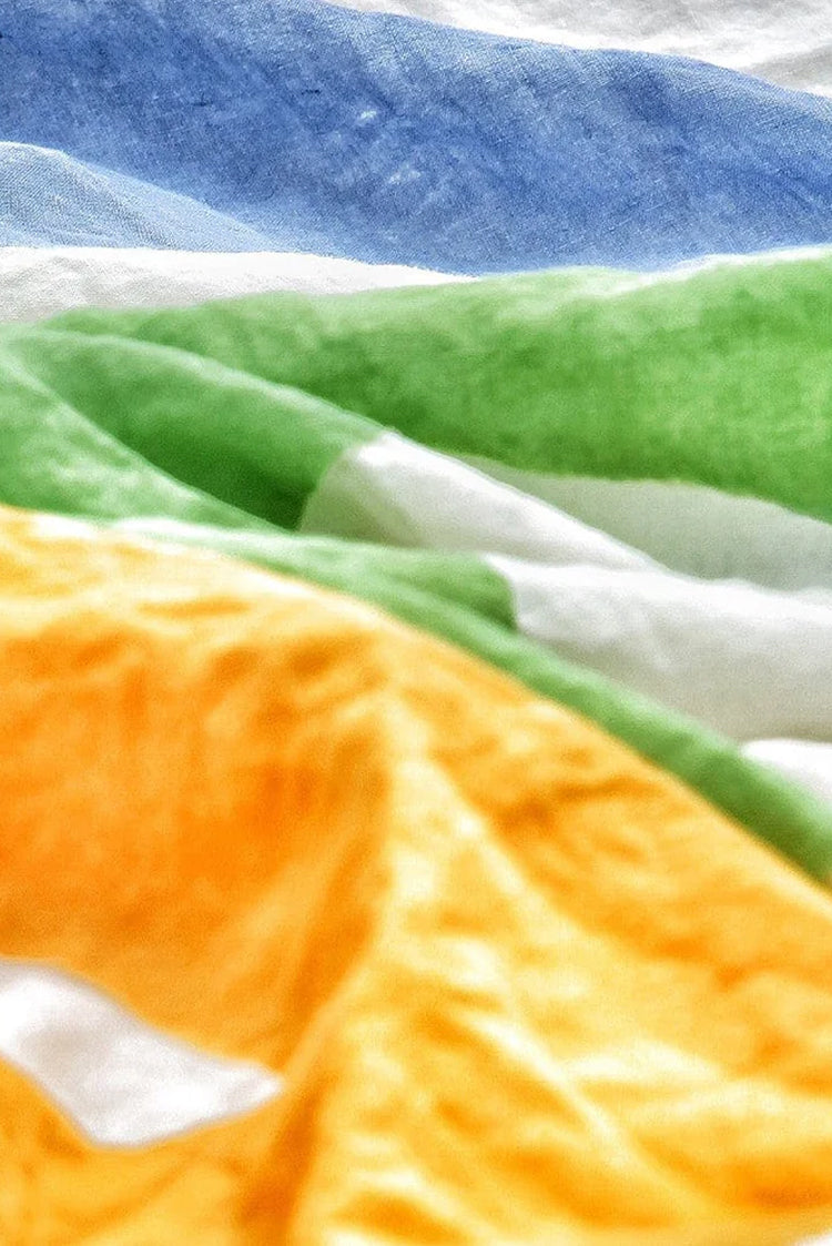 'Peace' Word Linen Tablecloth in Multicolours