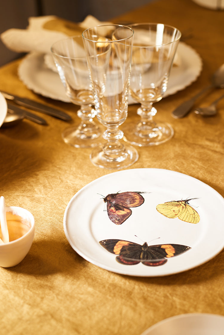 Three Butterflies Plate by Astier de Villatte, 19cm