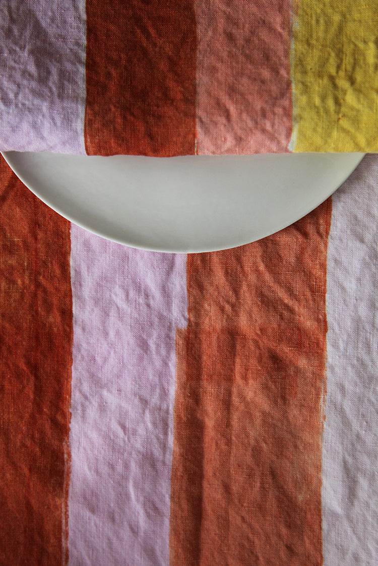 "Bleeding Stripes" Summerill & Bishop x Solange Linen Tablecloth